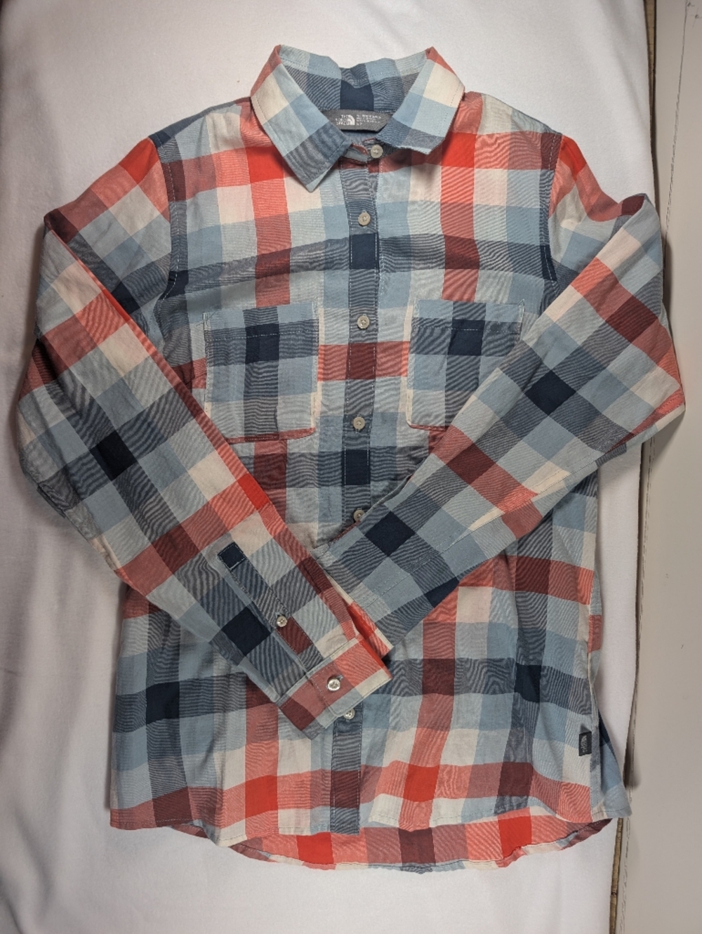 The North Face Men's Plaid Button-Down Shirt in Blue, Red & White